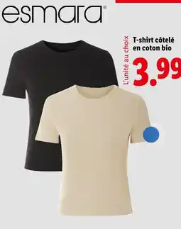 Lidl ESMARA T-shirt côtelé en coton bio offre