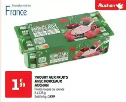 Auchan Auchan - yaourt aux fruits avec morceaux offre