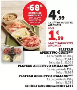 Hyper U Plateau aperitivo gusti offre