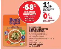 Hyper U Ben's original - riz cuisine pret en 2 minutes offre