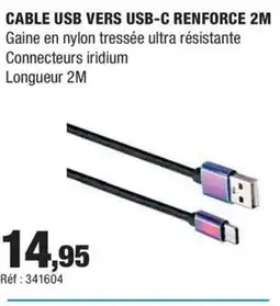 Autobacs Cable usb vers usb-c renforce 2m offre