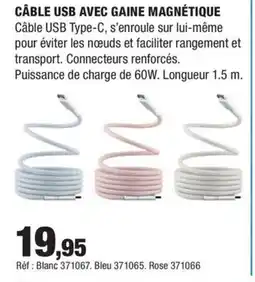 Autobacs Câble usb avec gaine magnétique offre