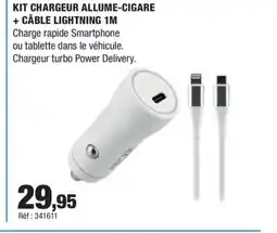 Autobacs Kit chargeur allume-cigare + câble lightning 1m offre