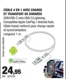 Autobacs Câble 4 en 1 avec charge et transfert de données offre