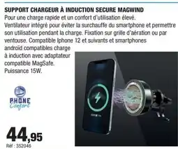 Autobacs Support chargeur à induction secure magwind offre