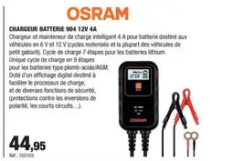 Autobacs OSRAM Chargeur 904 12v 4a offre