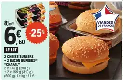 CHARAL 2 Cheese burgers +2 bacon burgers