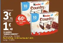 E.Leclerc Drive KINDER COUNTRY 10 barres offre