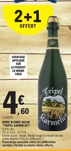 E.Leclerc Drive TRIPEL KARMELIET Bière blonde belge offre