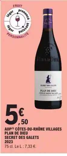 E.Leclerc Drive Aop côtes-du-rhône villages plan de dieu secret des galets offre