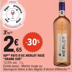 E.Leclerc Drive Igp pays d'oc merlot rosé offre