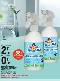 E.Leclerc Drive PAULETTE Mon légendaire vinaigre ménager offre