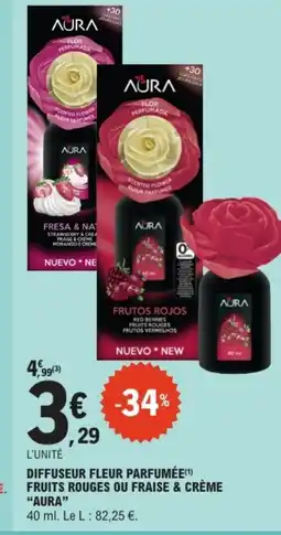 AURA Diffuseur fleur parfumée fruits rouges ou fraise & creme
