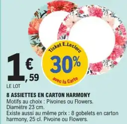 8 assiettes en carton harmony