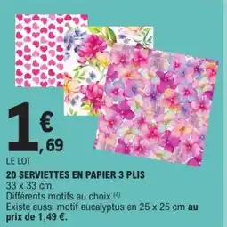E.Leclerc Drive 20 serviettes en papier 3 plis offre