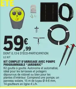 Kit complet d'arrosage avec pompe programmable