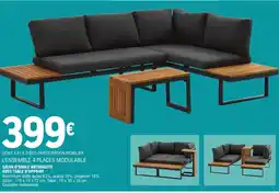 E.Leclerc Drive Salon d'angle anthracite avec table d'appoint offre