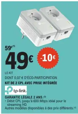 E.Leclerc Drive Kit de 2 cpl avec prise intégrée offre