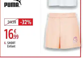 Intersport PUMA Short enfant offre