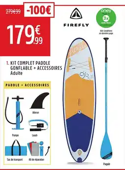 Intersport Kit complet paddle gonflable accessoires adulte offre