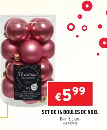 Trafic Set de 16 Boules de Noel offre