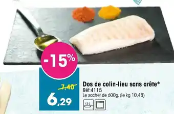 Croque Gel Dos de colin-lieu sans arête offre