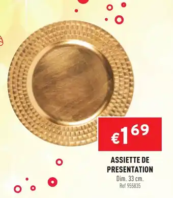 Trafic Assiette de Presentation offre