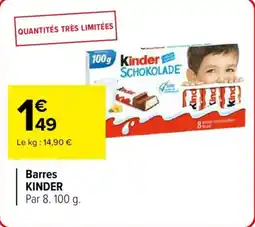Carrefour Market Barres kinder offre