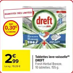 Carrefour Market Tablettes lave-vaisselle dreft offre
