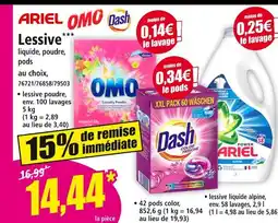 Norma ARIEL DASH OMO Lessive offre