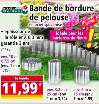 Norma Power Garden Bande de bordure de pelouse en acier galvanisé offre