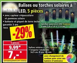 Norma I-GLOW Balises ou torches solaires à led, 5 pièces offre