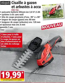 Norma SCHEPPACH Cisaille à gazon et arbustes à accu offre