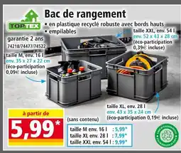 Norma TOPTEX Bac de rangement offre