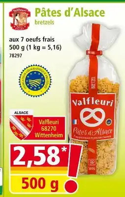 Norma VALFLEURI Pâtes d'Alsace bretzels offre