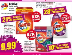Norma GAMA lessive en poudre bouquet floral ou universel offre