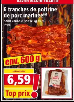 Norma FARMER JOHN'S 6 tranches de poitrine de porc marinée offre