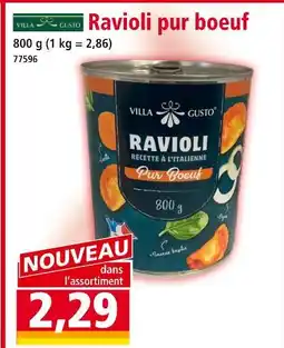 Norma VILLA GUSTO Ravioli pur boeuf offre