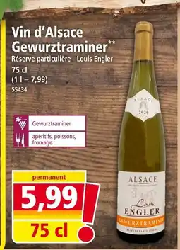 Norma LOUIS ENGLER Vin d'Alsace Gewurztraminer offre