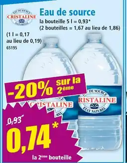 Norma CRISTALINE Eau de source offre