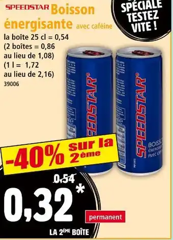 Norma SPEEDSTAR Boisson énergisante avec caféine offre