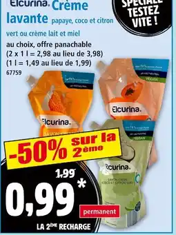Norma Elcurina Crème lavante papaye, coco et citron vert ou crème lait et miel offre