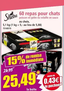 Norma SHEBA 60 repas pour chats offre