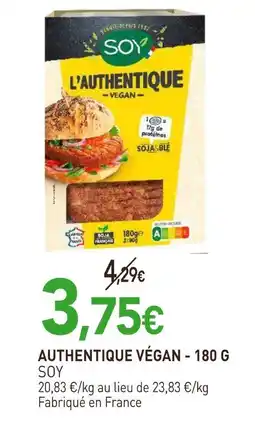 naturéO SOY Authentique végan - 180 g offre