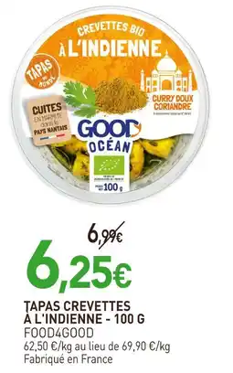 naturéO GOOD OCEAN Tapas crevettes à l'indienne - 100 g offre