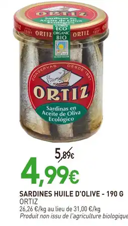 naturéO ORTIZ Sardines huile d'olive - 190 g offre