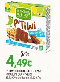 naturéO MOULIN DU PIVERT P'tiwi choco lait offre