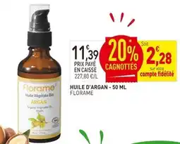 naturéO FLORAME HUILE D'ARGAN - 50 ML offre
