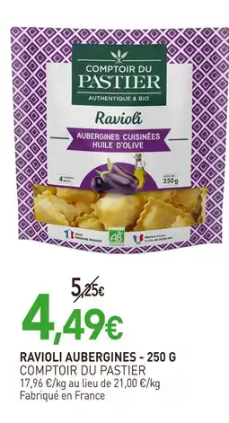 naturéO COMPTOIR DU PASTIER Ravioli aubergines - 250 g offre