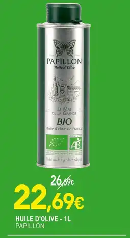 naturéO Papillon Huile d'olive - 1L offre